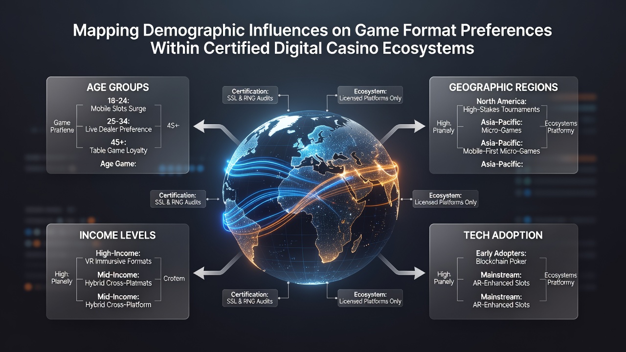 Chart illustrating income and gender influences on live dealer versus slot preferences in digital casinos