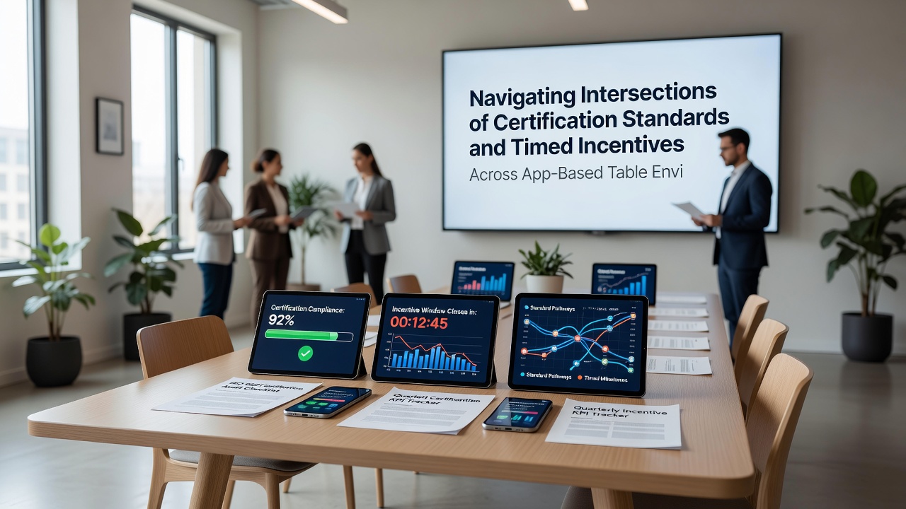 Dashboard view showing certification status alongside active timed incentive timers in a table game app