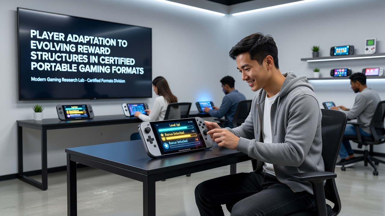 Analytics dashboard displaying player migration trends and reward structure updates in certified portable gaming environments