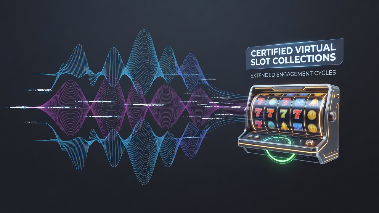 Layered audio waveforms and slot interface visuals showing dynamic sound design in certified virtual slots