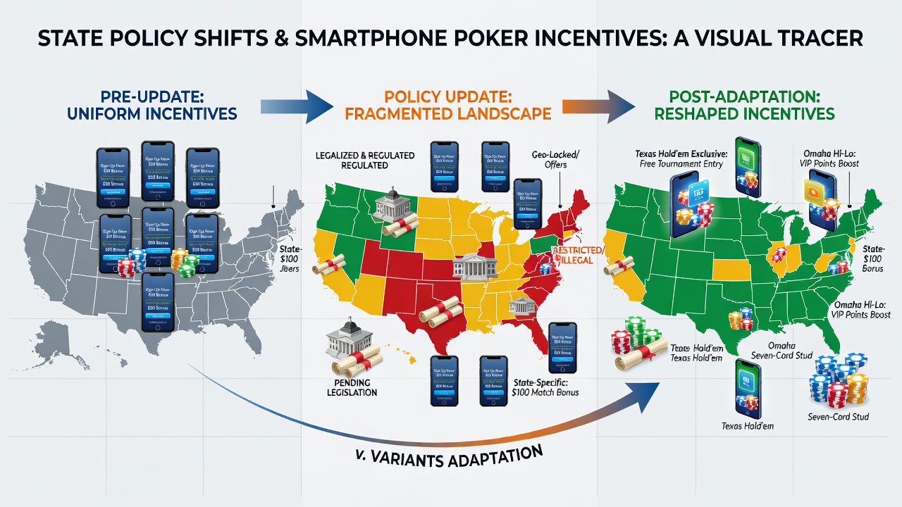 Mobile poker gameplay screen showing bonus credit notifications and verification status indicators